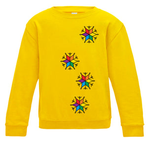 Christmas Rainbow Snowflakes Kids Sweatshirt