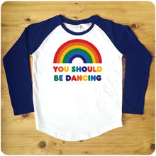 Load image into Gallery viewer, You Should Be Dancing Red or Navy Raglan Baseball Women&#39;s T-Shirt